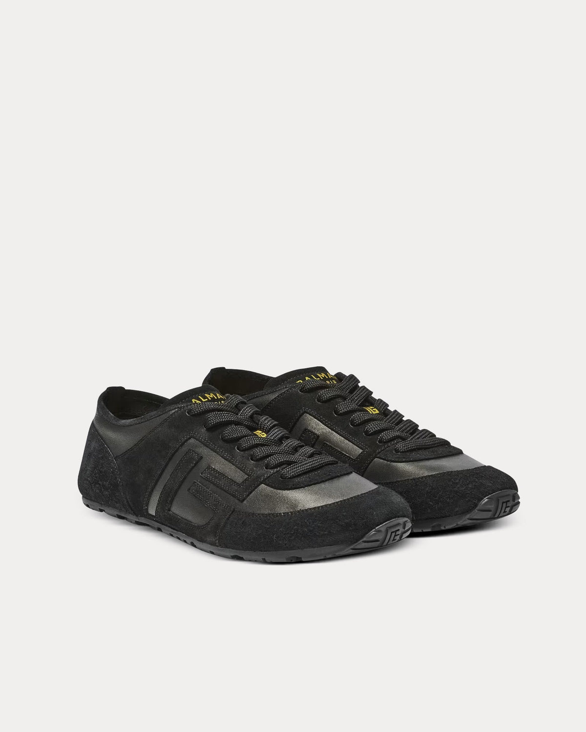 Racer 45 Lambskin & Suede Black Low Top Sneakers