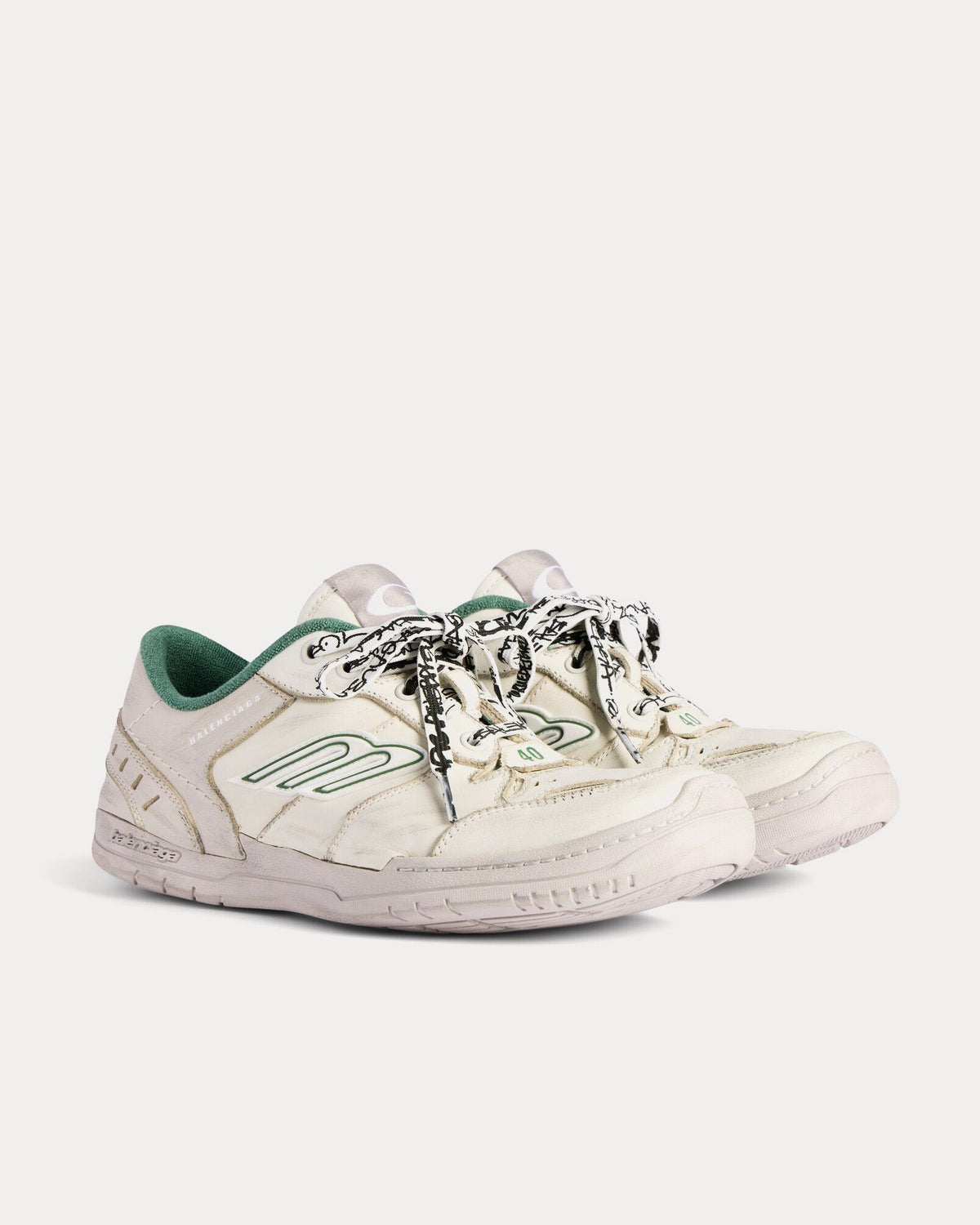 Hamptons Worn-Out Beige / Green Low Top Sneakers