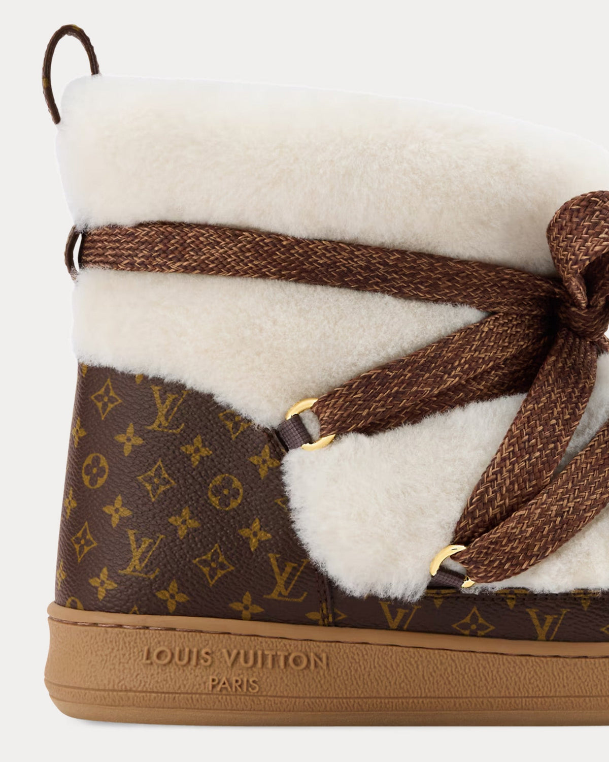 LV Cloud Lace-Up Beige Ankle Boots