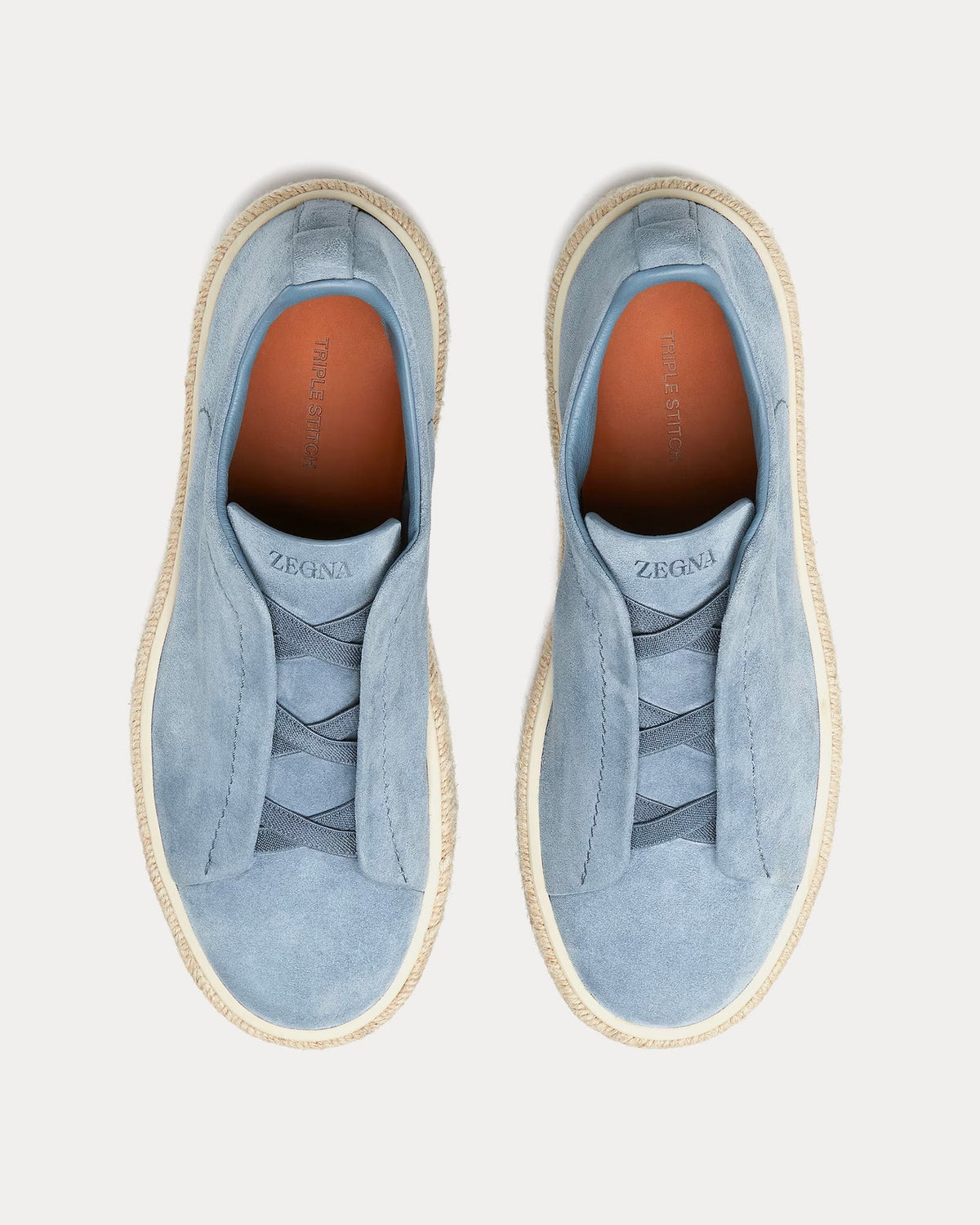 Triple Stitch Espadrilles Deerskin Utility Blue Slip On Sneakers