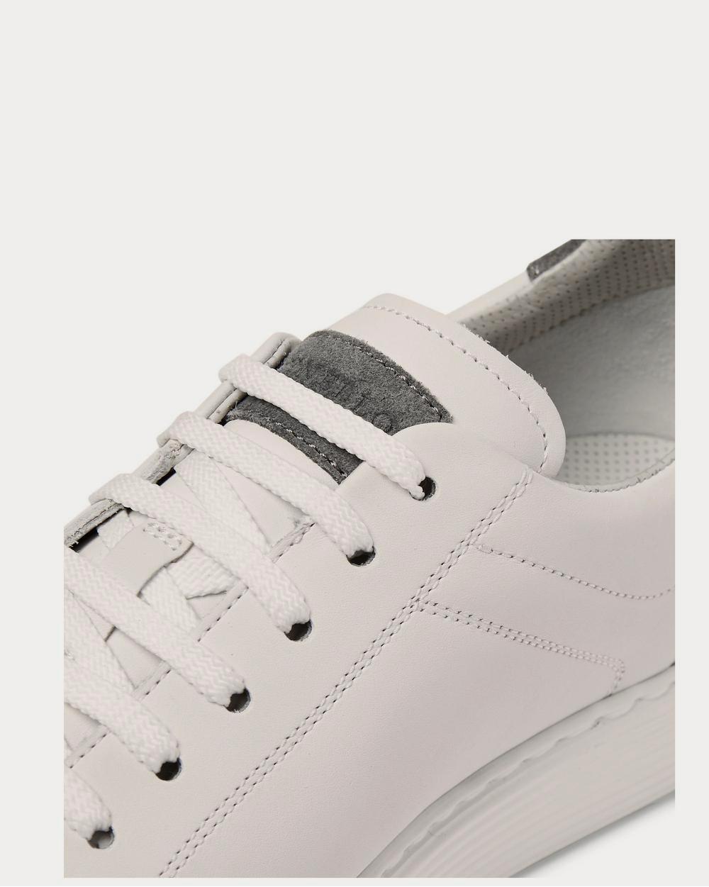 Suede-Trimmed Leather White low top sneakers