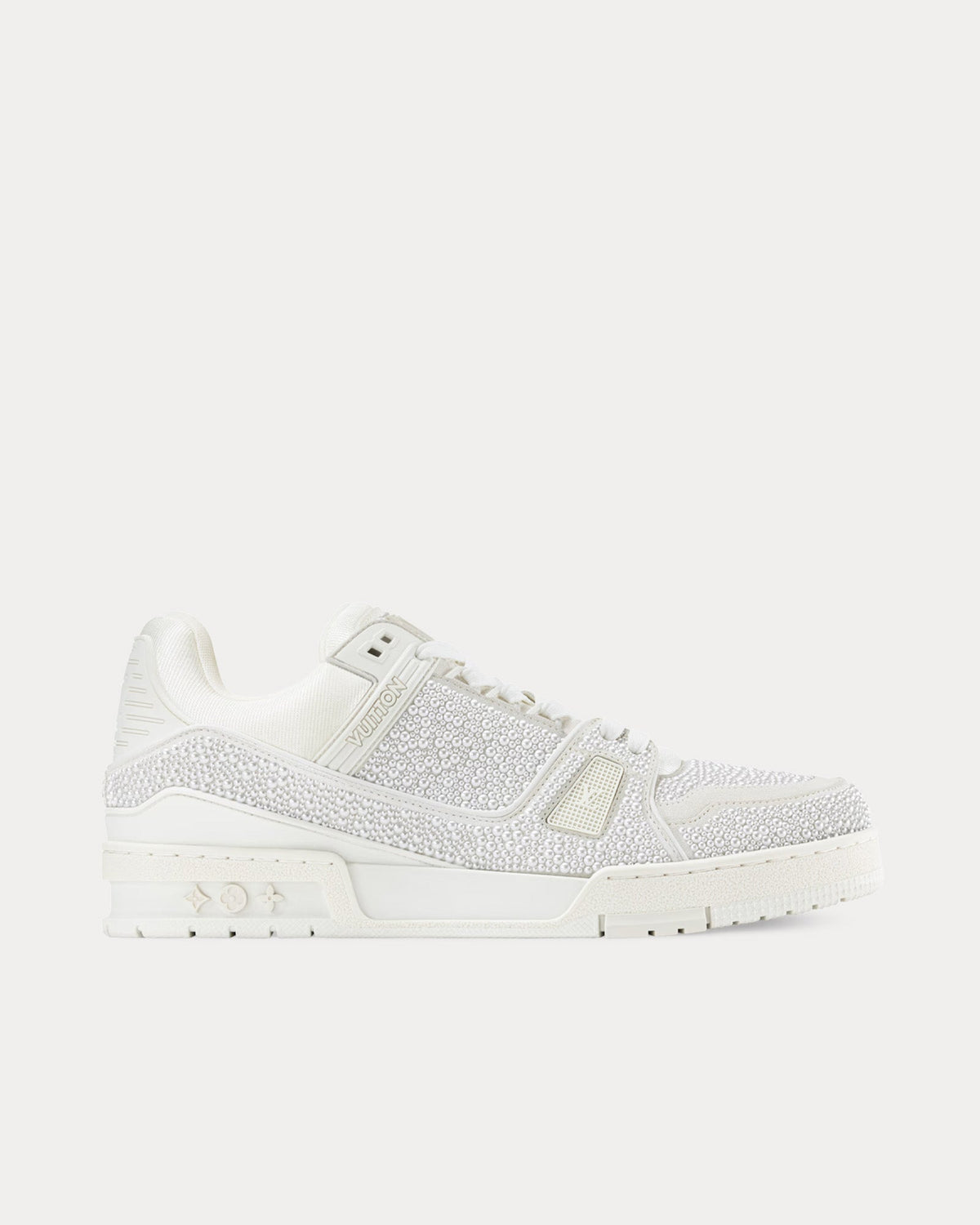 LV Trainers with Swarovski Pearls White Low Top Sneakers