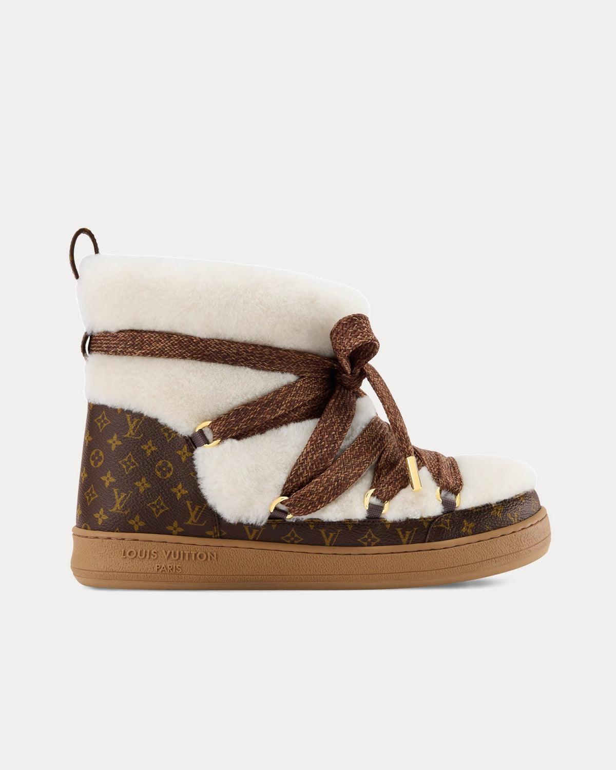 LV Cloud Lace-Up Beige Ankle Boots