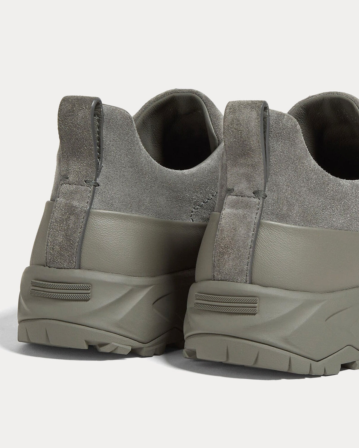 Triple Stitch Monte Suede Grey Slip On Sneakers