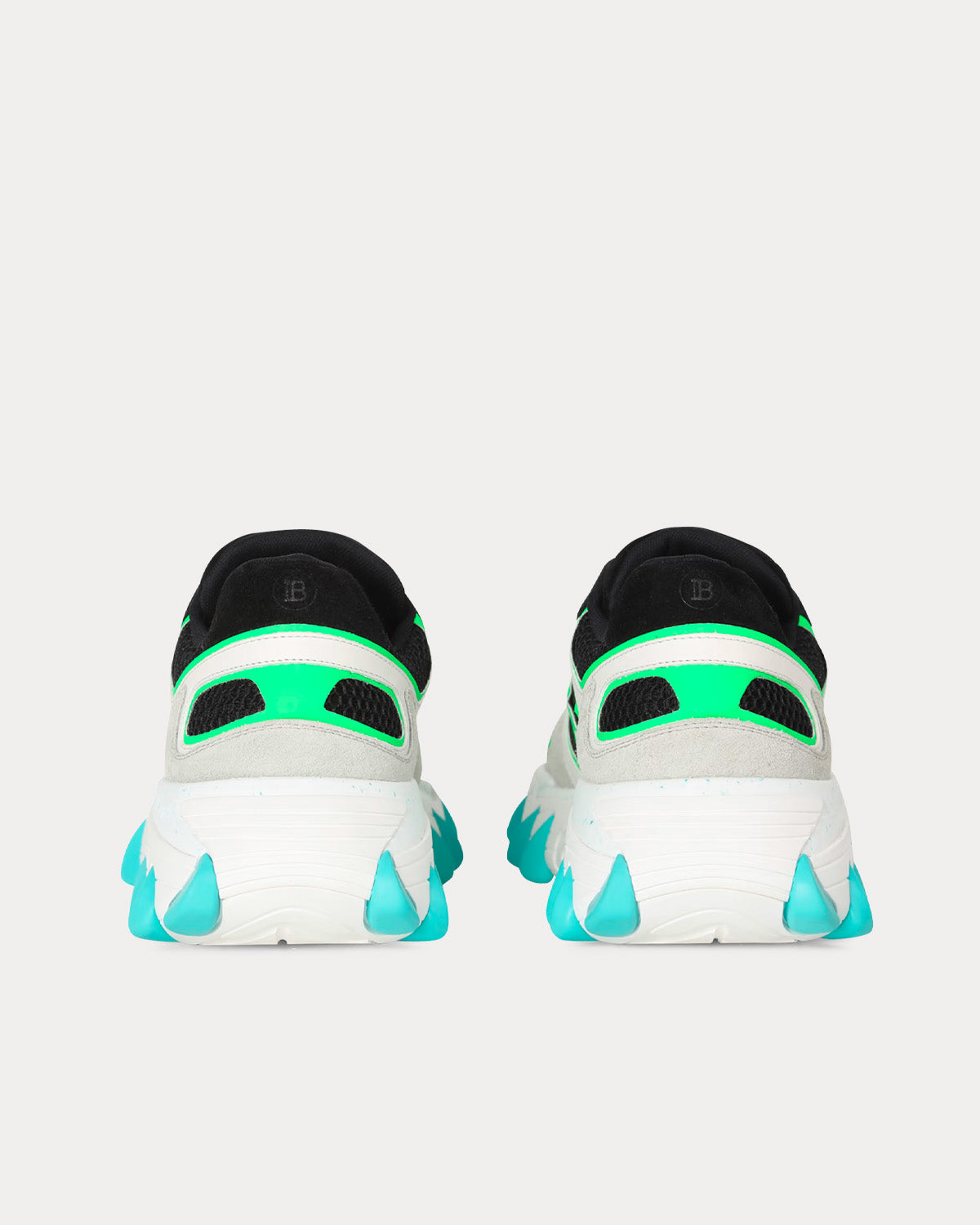 B-East Leather, Suede & Mesh Black / Green / White Low Top Sneakers