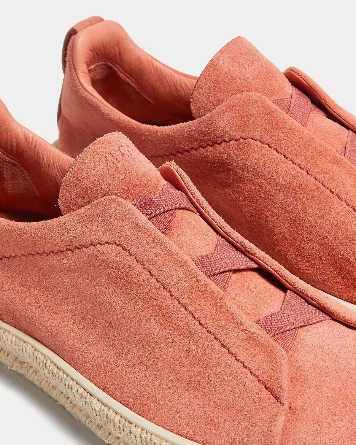 Triple Stitch Espadrilles Deerskin Dust Pink Slip On Sneakers