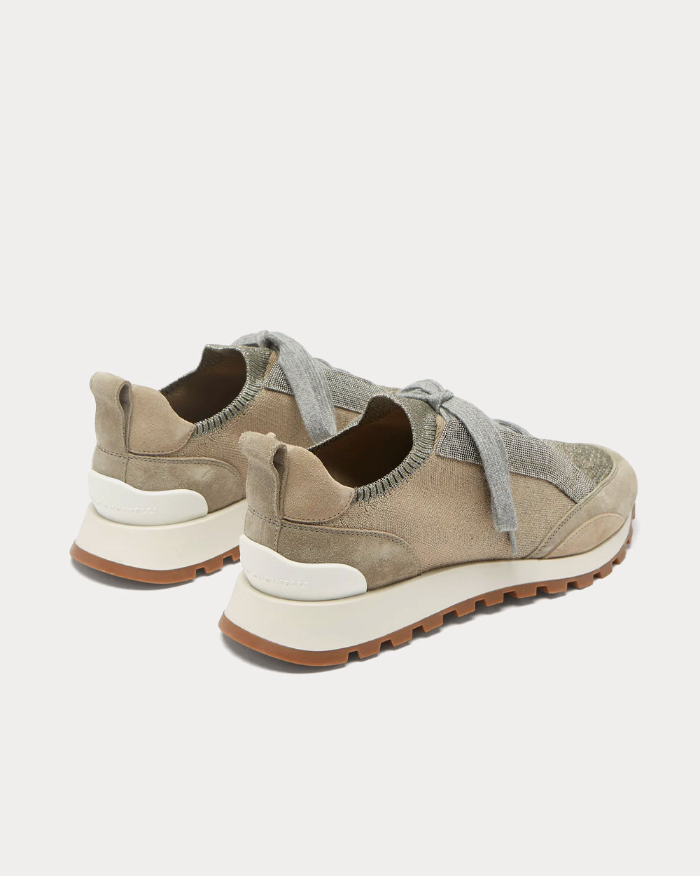 Monili-Chain Mesh Neutral Low Top Sneakers