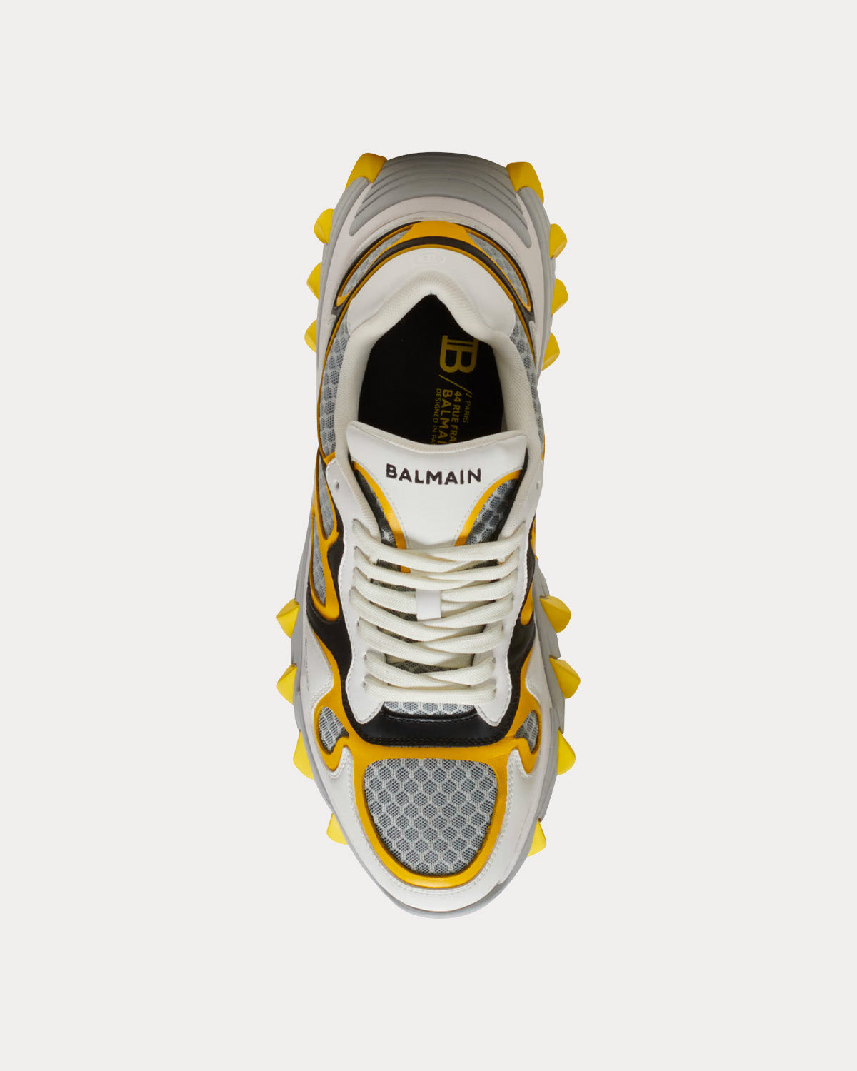 B-East Leather, Suede & Mesh Grey, Yellow, Black Low Top Sneakers