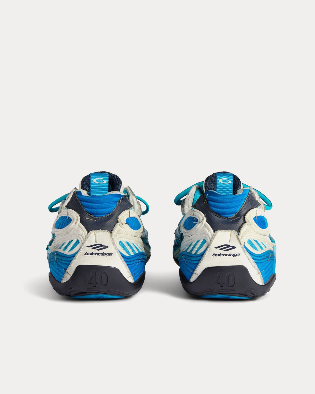 Soleless Blue / White / Silver Low Top Sneakers