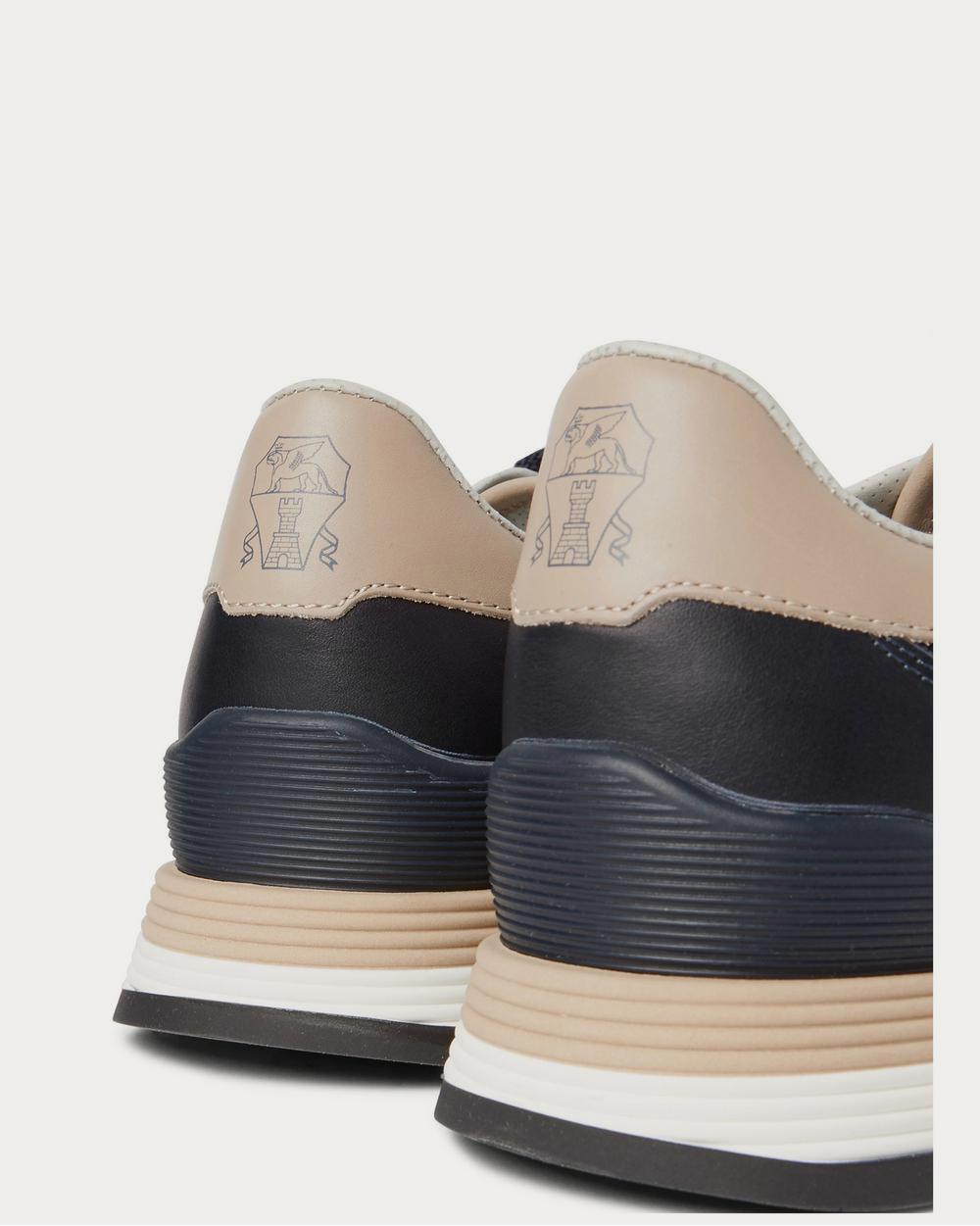 Suede and Leather Navy low top sneakers