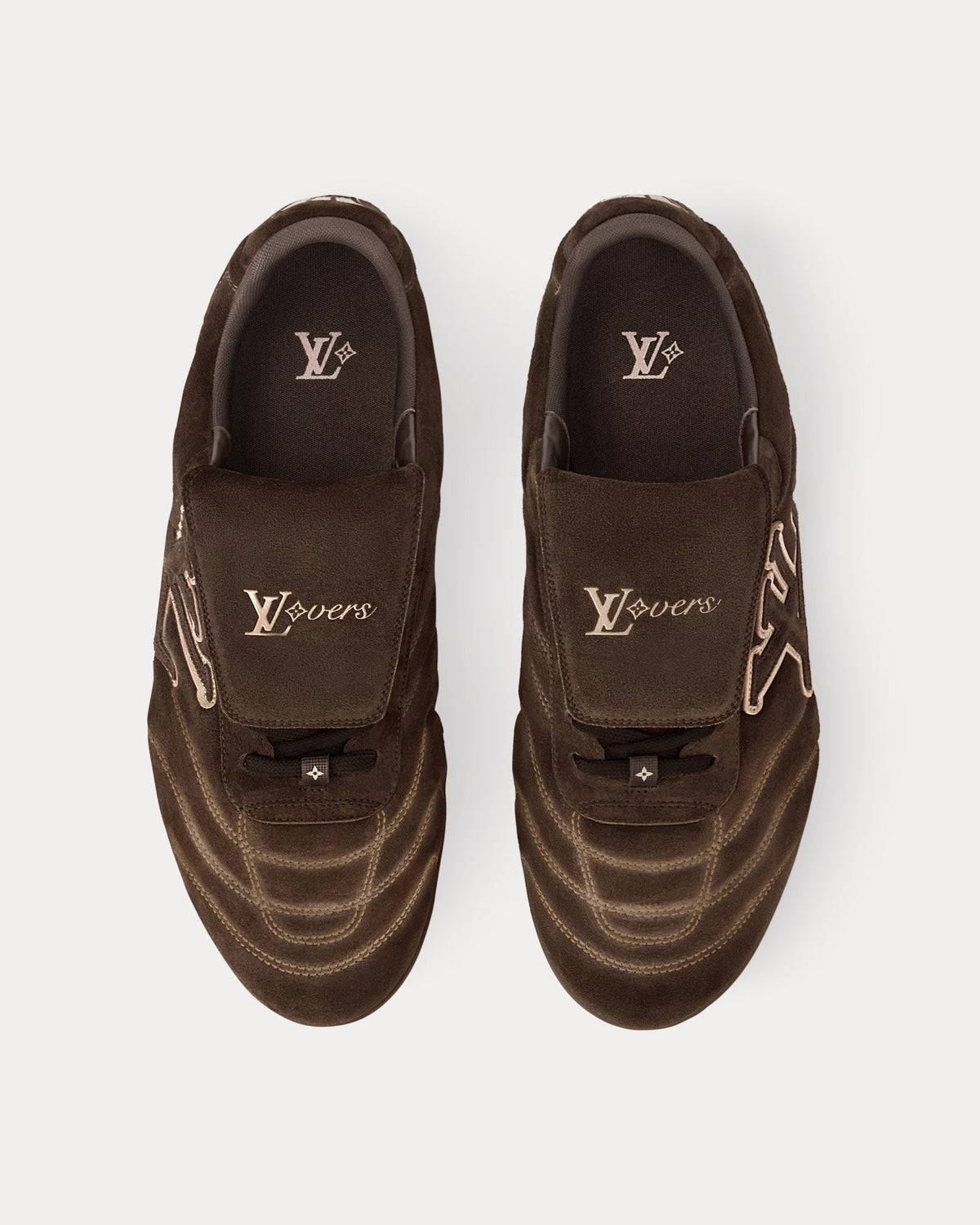 LV Footprint Soccer Trainer Brown Low Top Sneakers