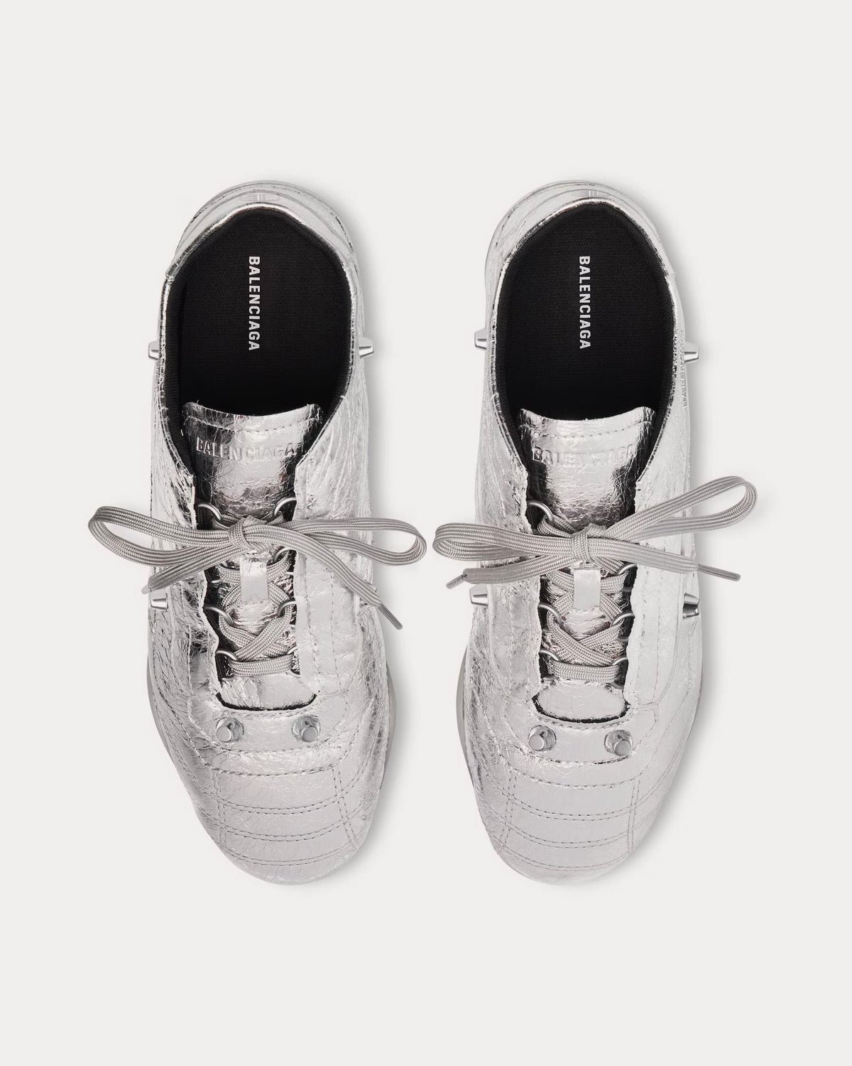 City Sneaker Sheepskin Silver Metalized Low Top Sneakers