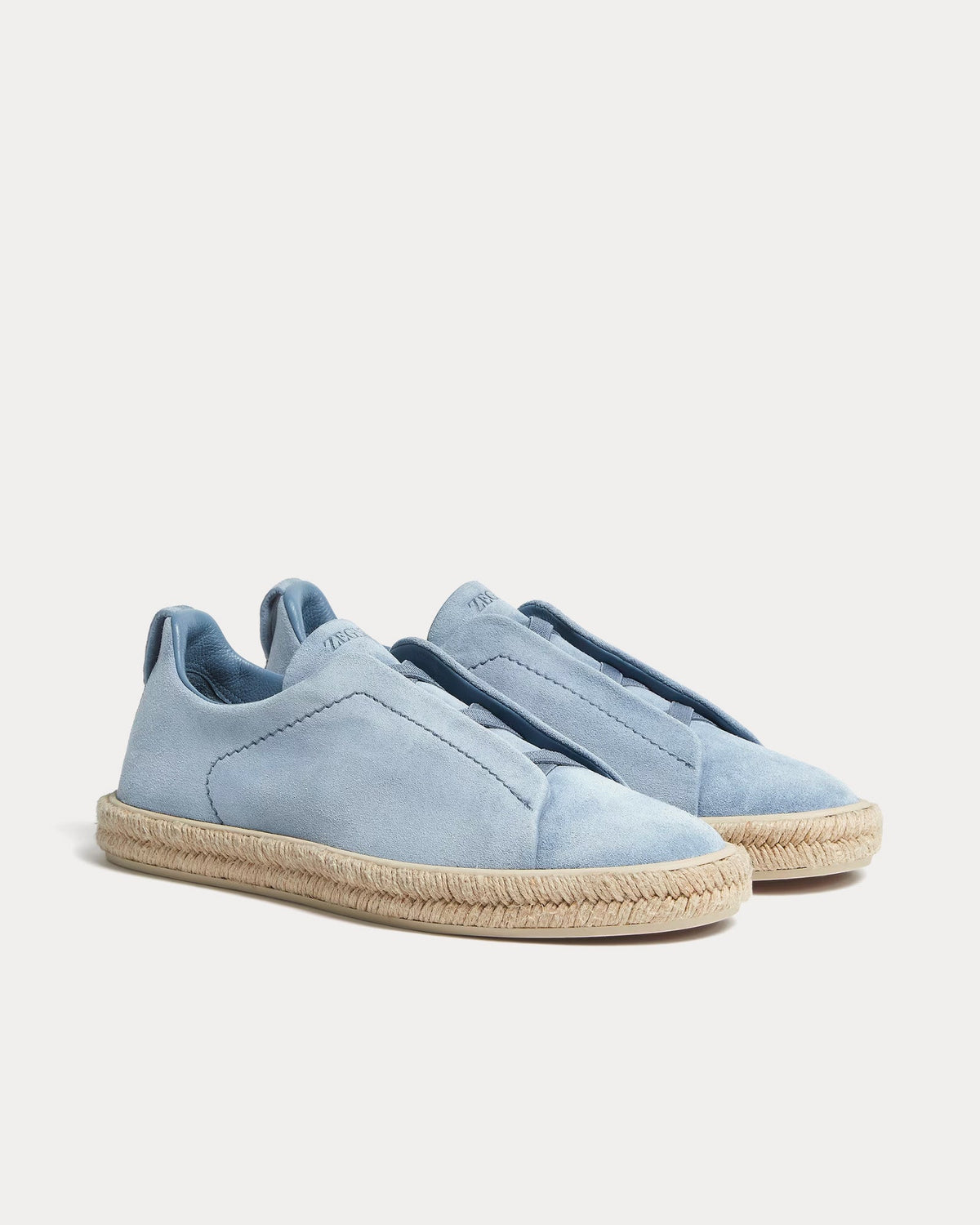 Triple Stitch Espadrilles Deerskin Utility Blue Slip On Sneakers