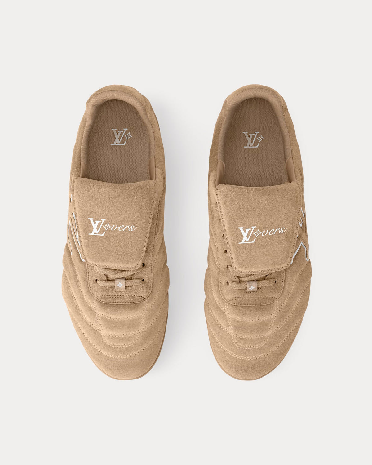 LV Footprint Soccer Trainer Beige Low Top Sneakers