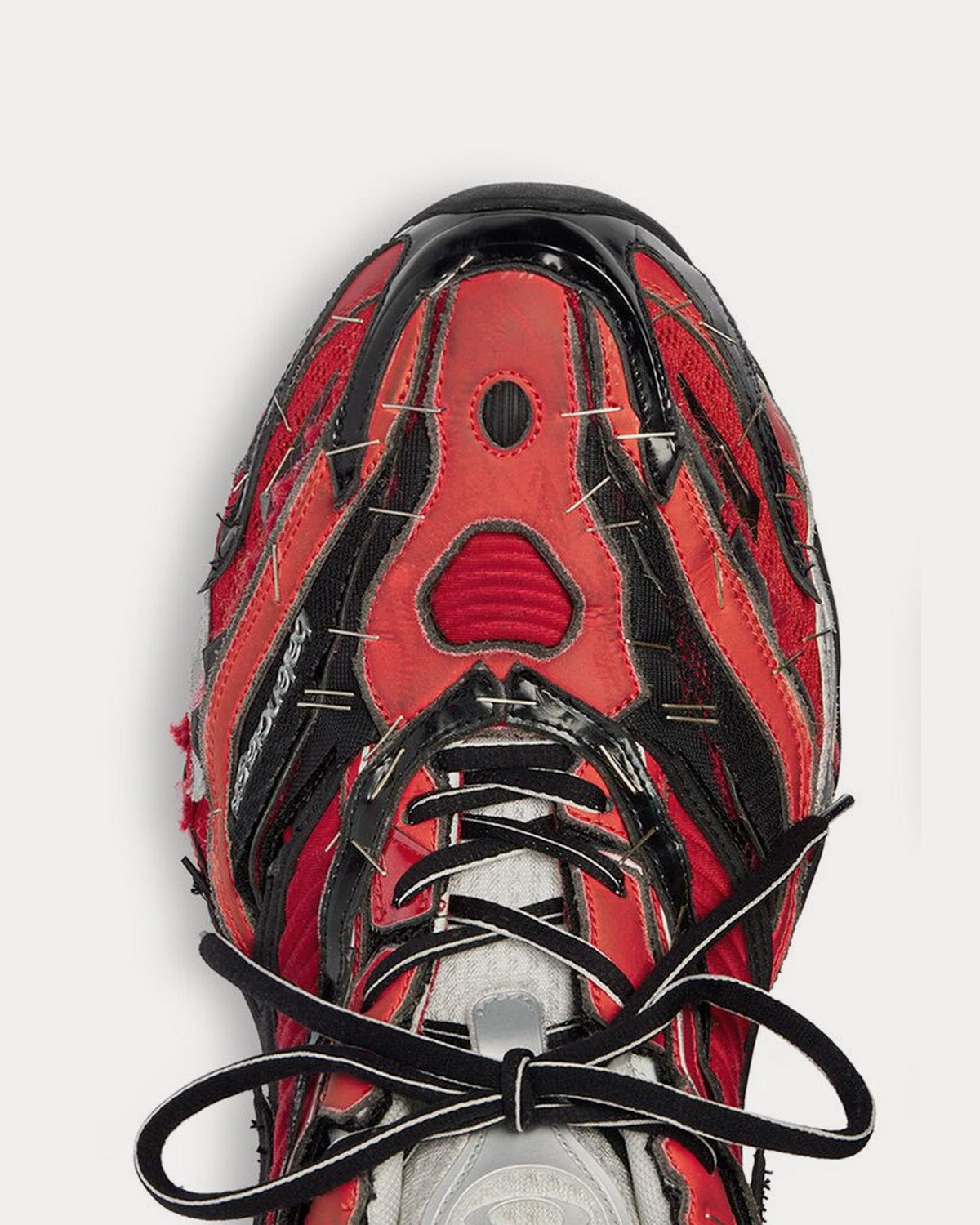 Soleless Red / White / Silver Low Top Sneakers