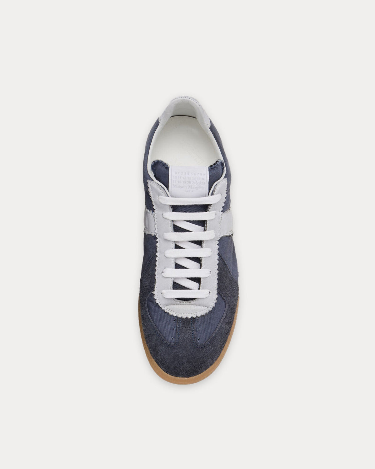 Replica Cotton Drill & Suede Dark Indigo / White Low Top Sneakers