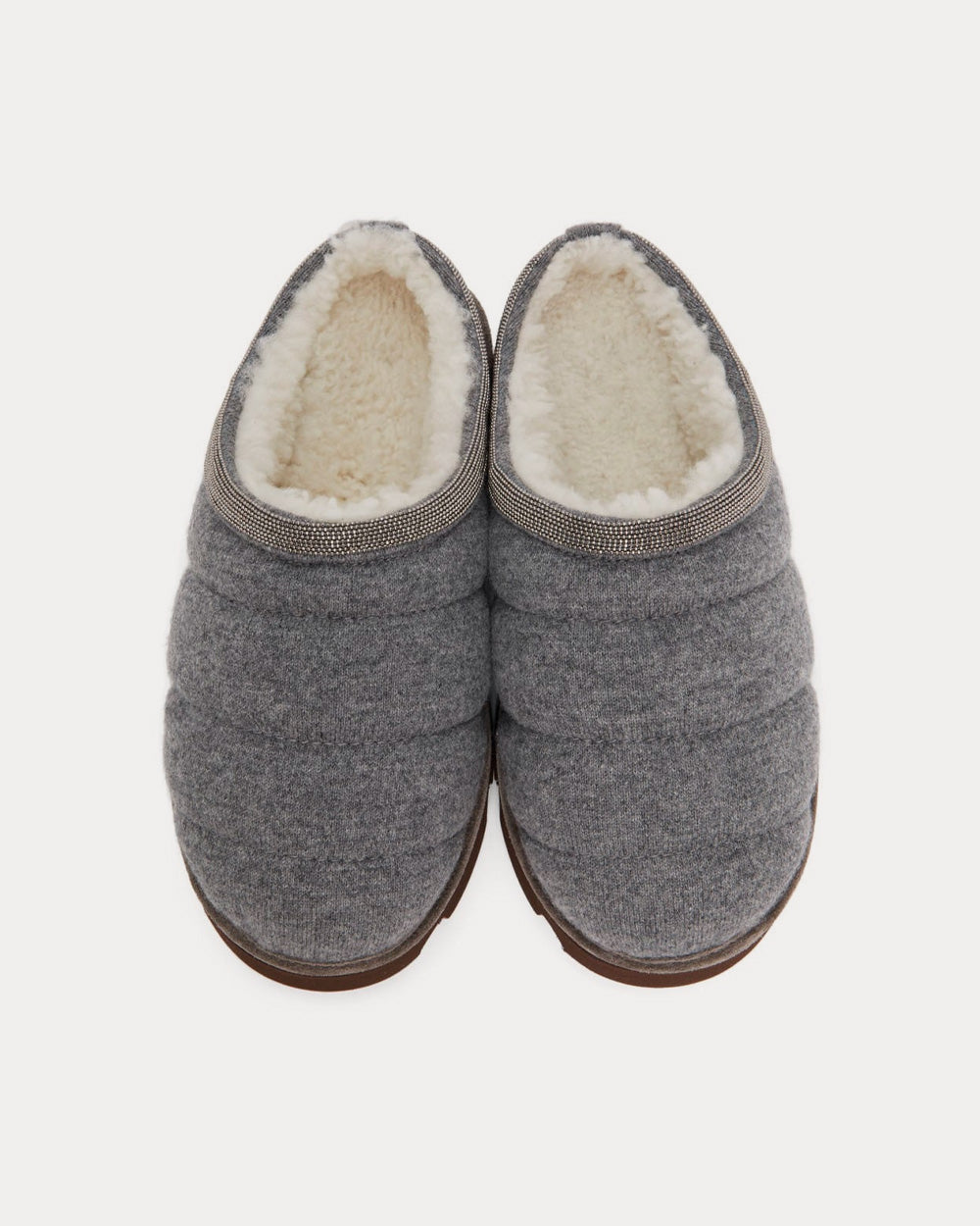 Puffy Knitted Grey Slip Ons