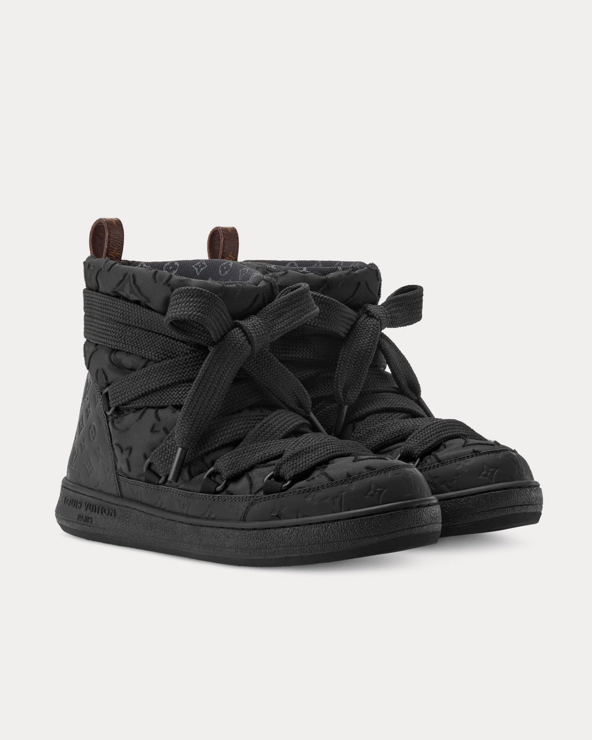 LV Cloud Lace-Up Black Ankle Boots