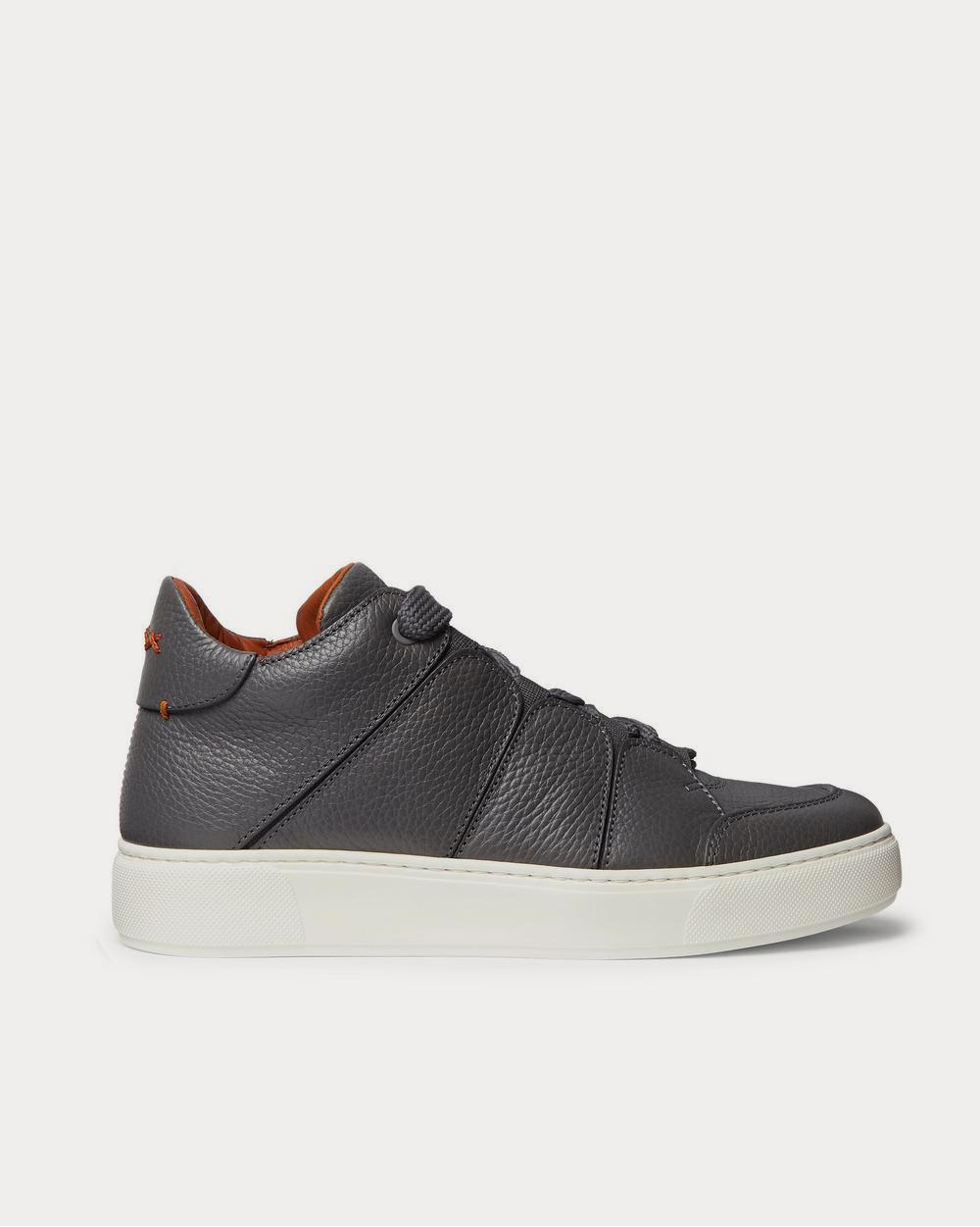 Full-Grain Leather Black low top sneakers