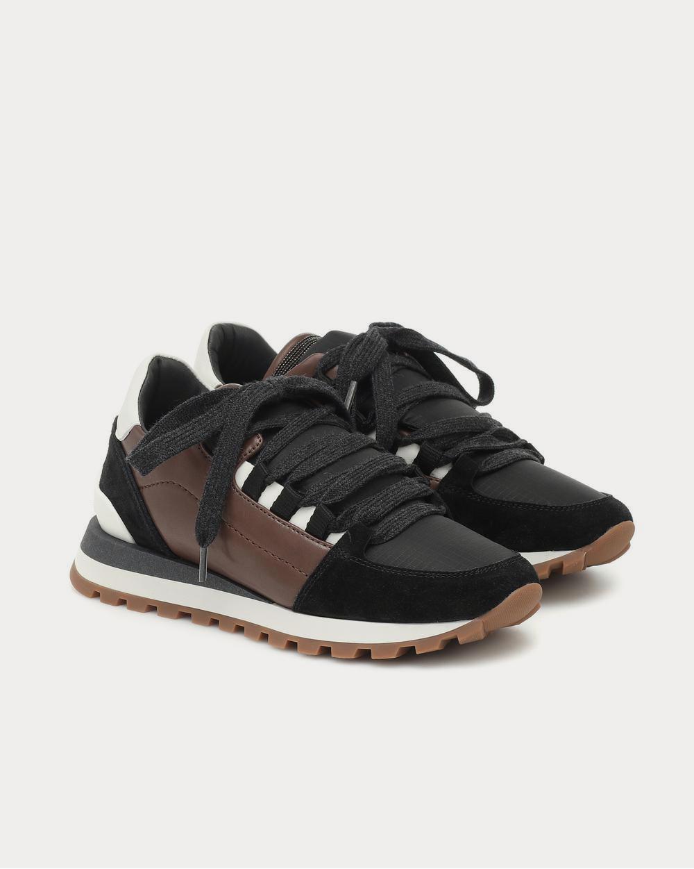 Suede and leather Black Low Top Sneakers