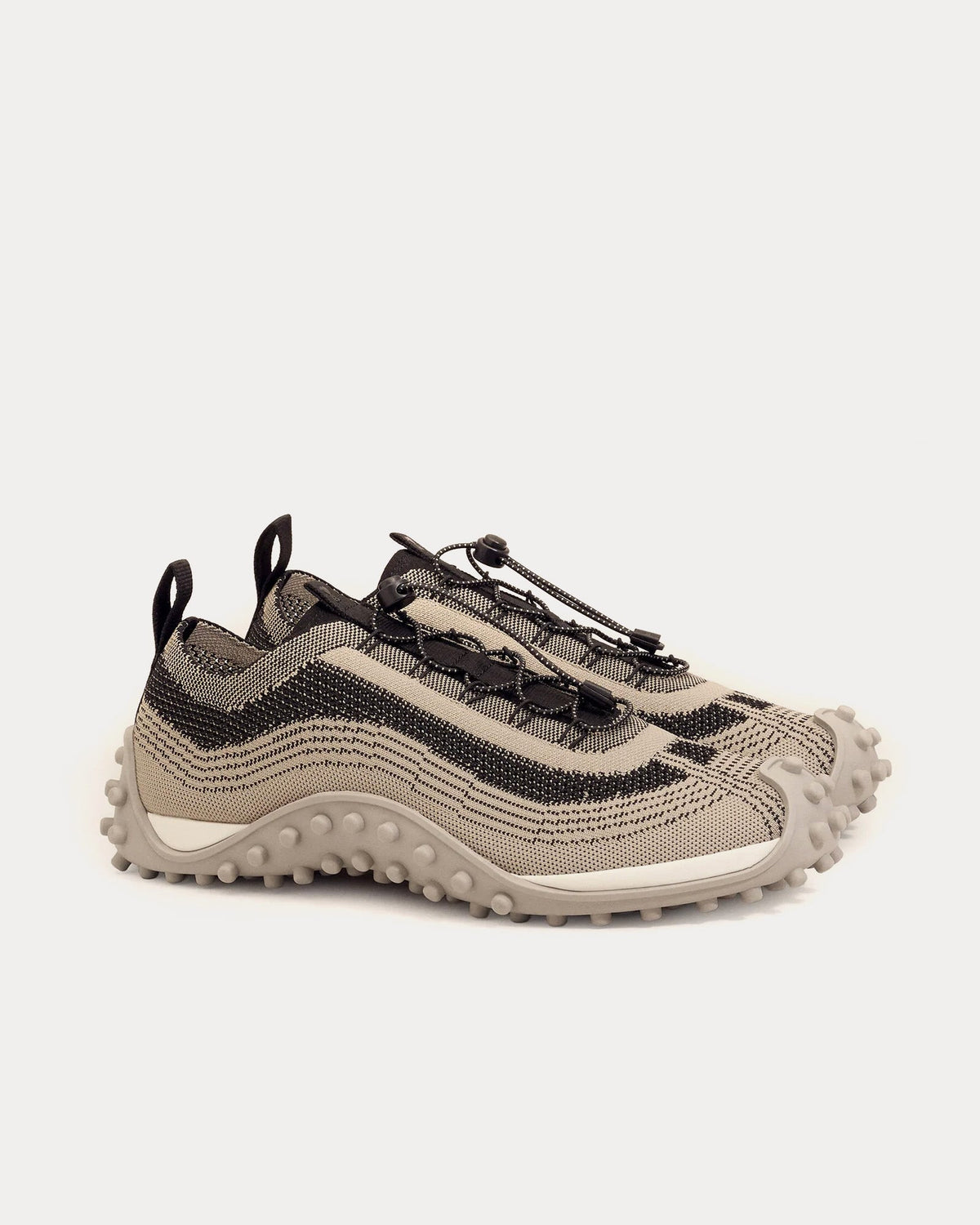 Mirage Knit Taupe Beige / Black Low Top Sneakers