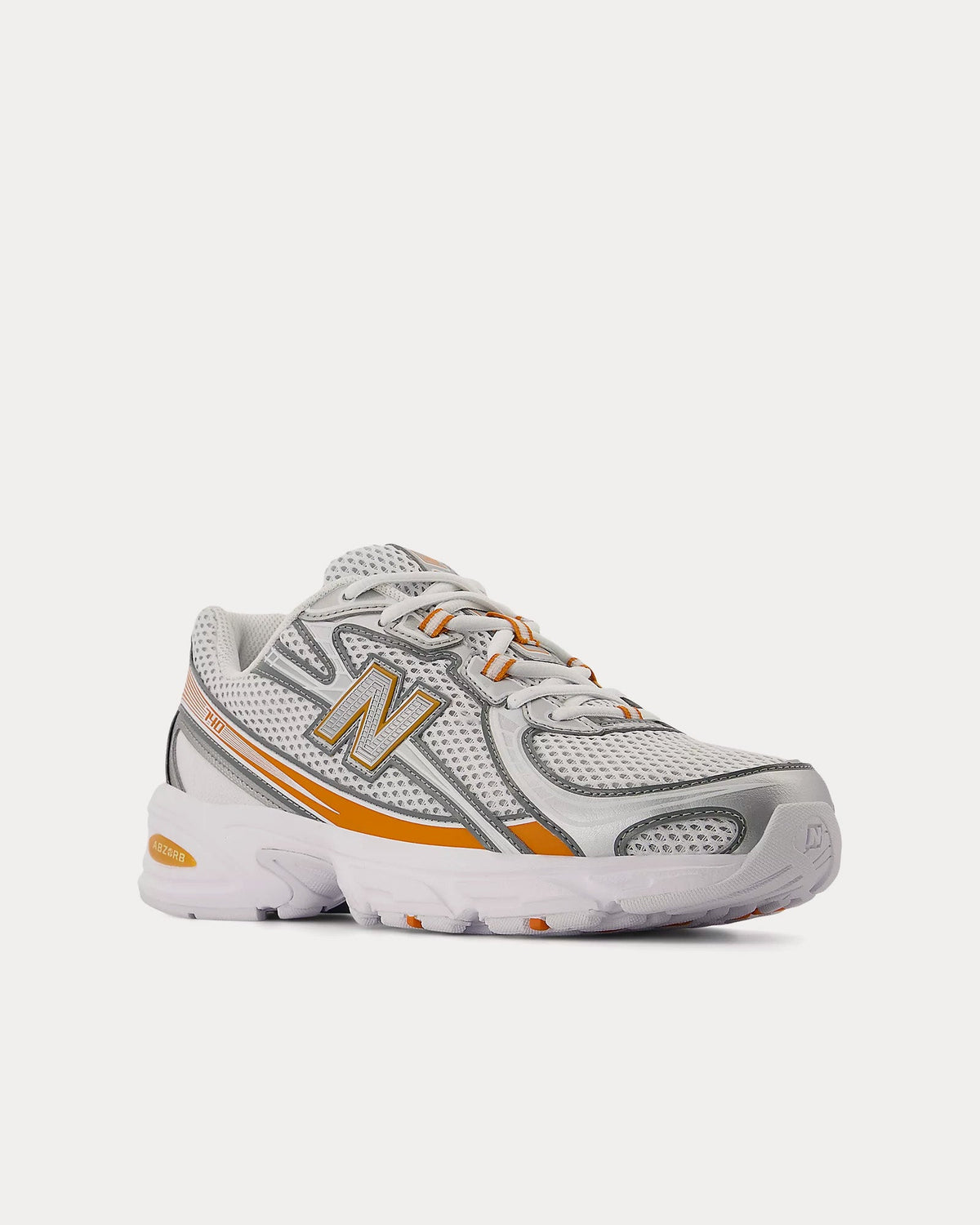 740 White / Classic Orange / Silver Metallic Low Top Sneakers