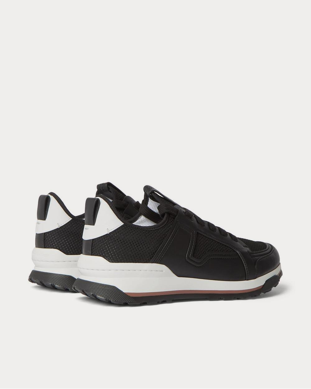 Siracusa Leather and Mesh Black low top sneakers