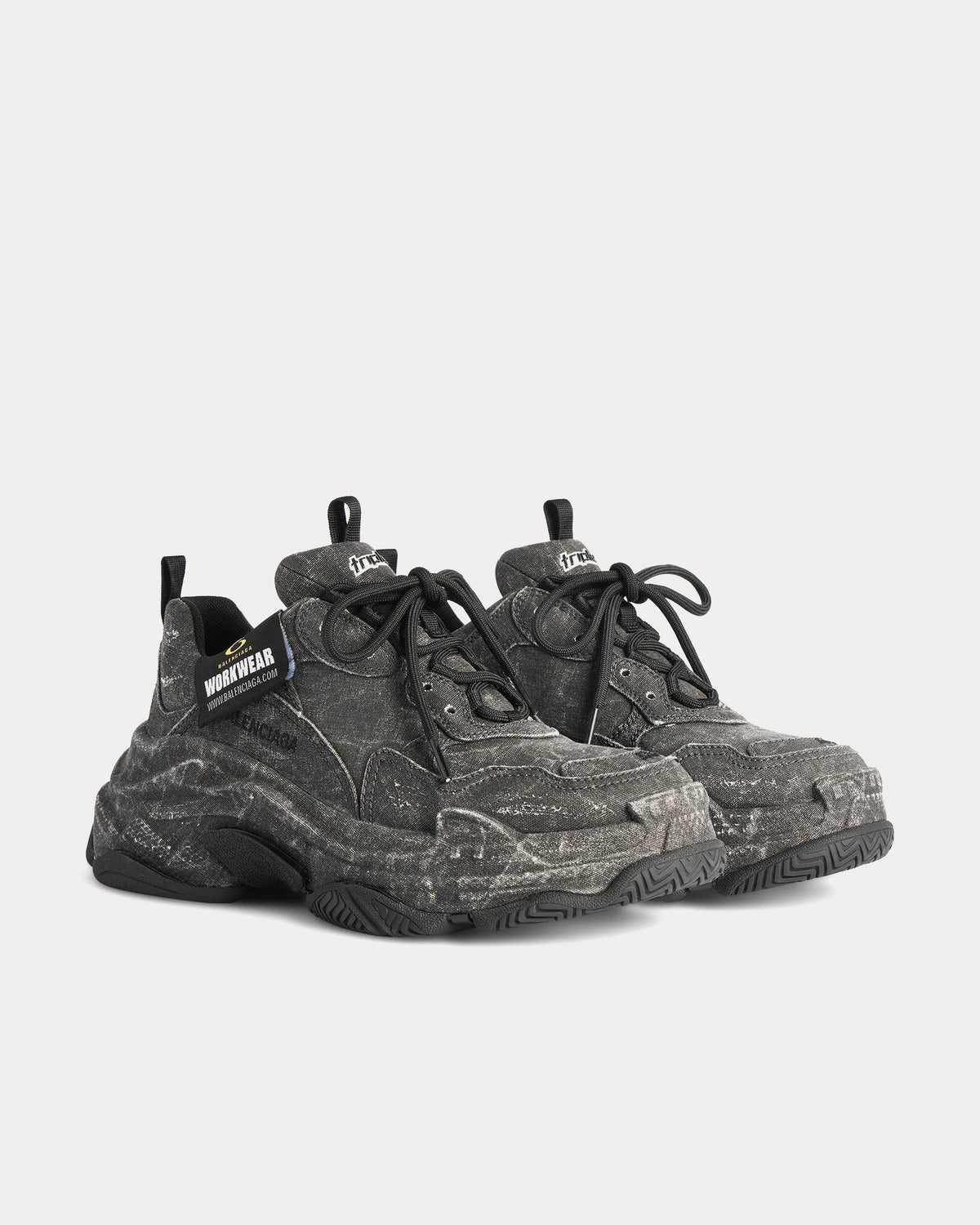 Triple S Canvas Black Low Top Sneakers