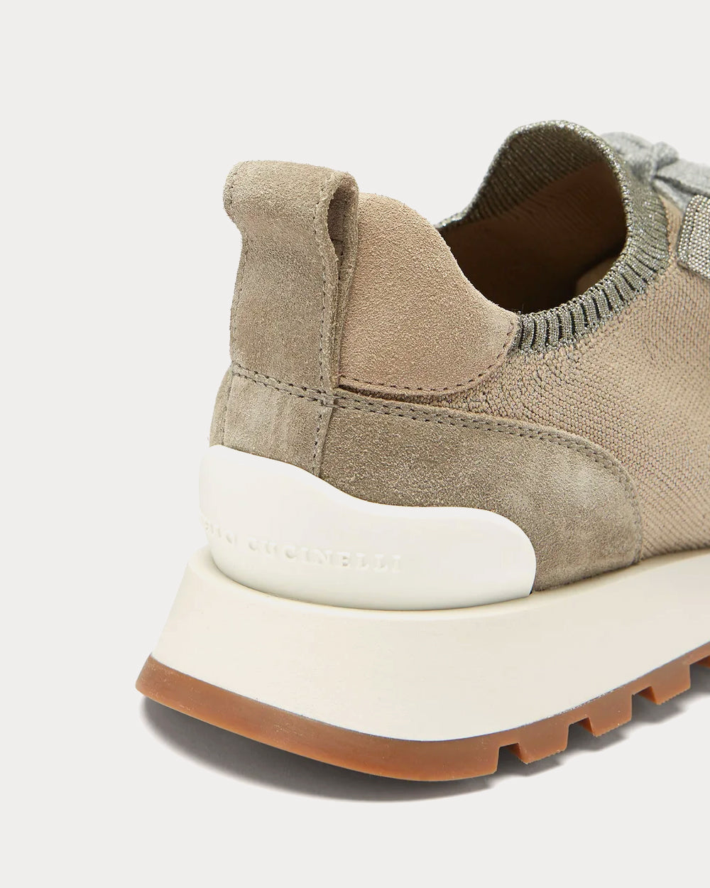 Monili-Chain Mesh Neutral Low Top Sneakers