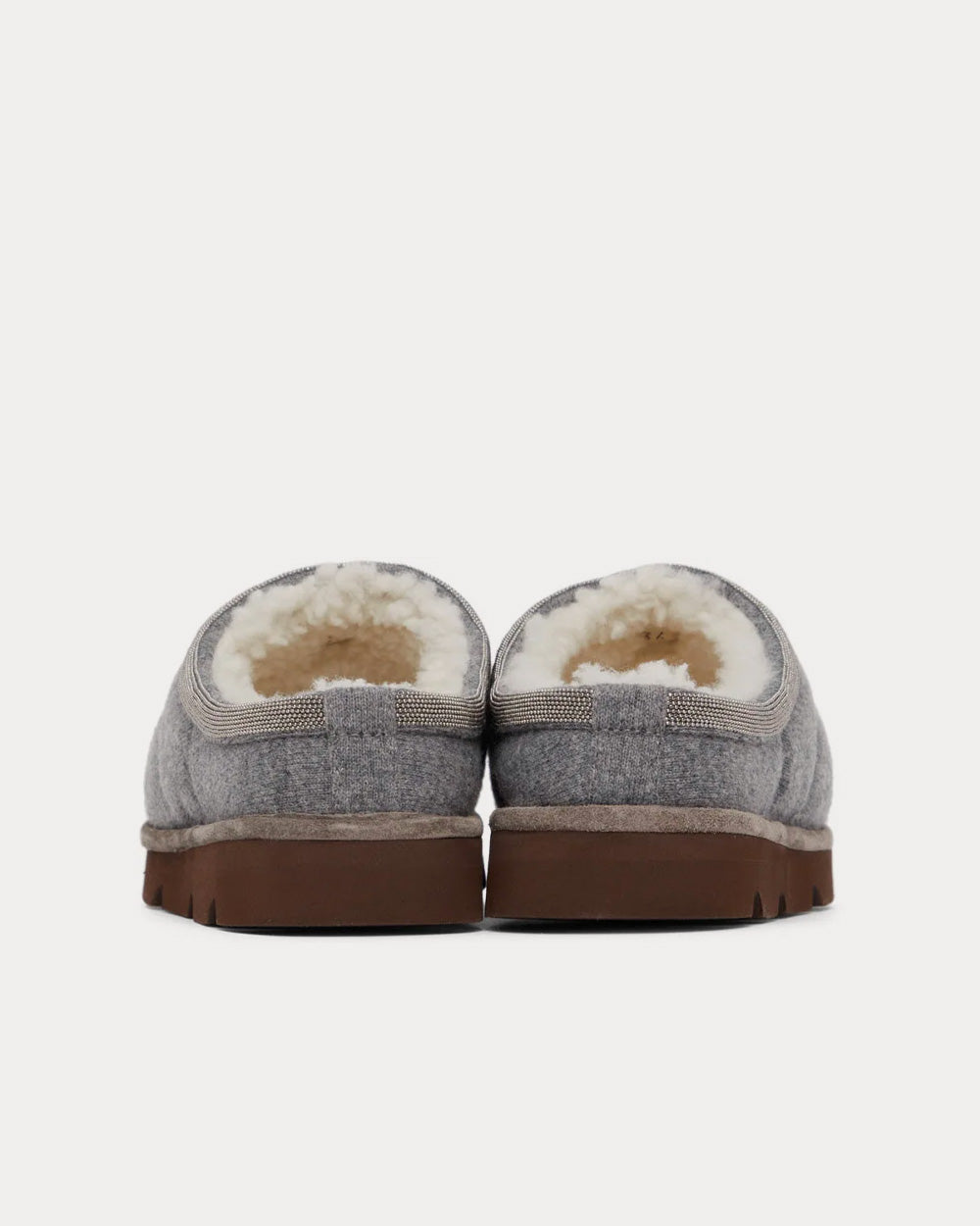 Puffy Knitted Grey Slip Ons