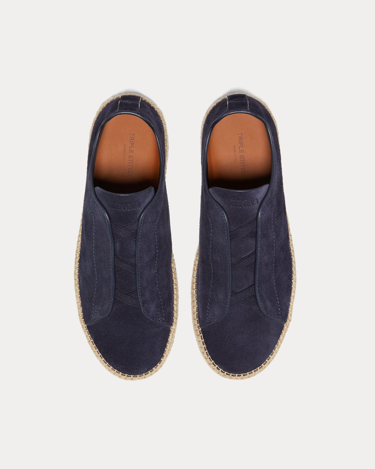 Triple Stitch Suede Dark Blue Espadrilles