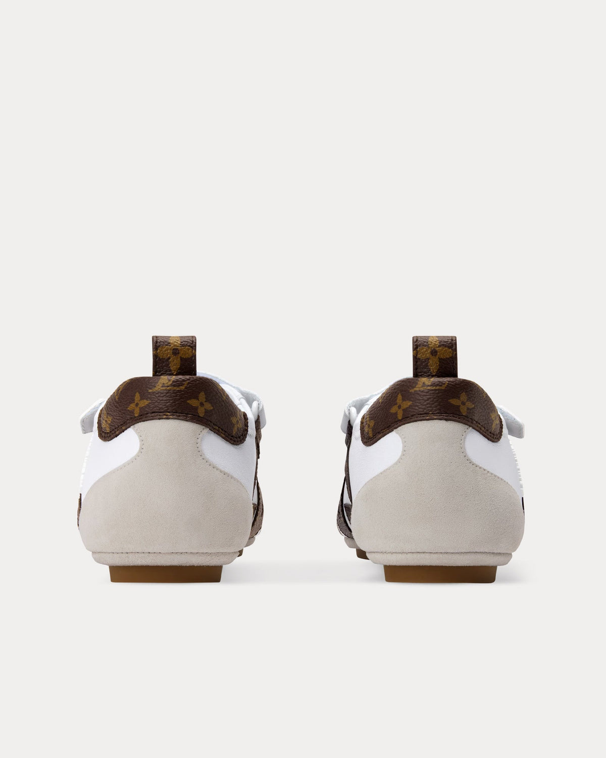 LV Sneakerina Mary Janes White / Brown Slip On Sneakers