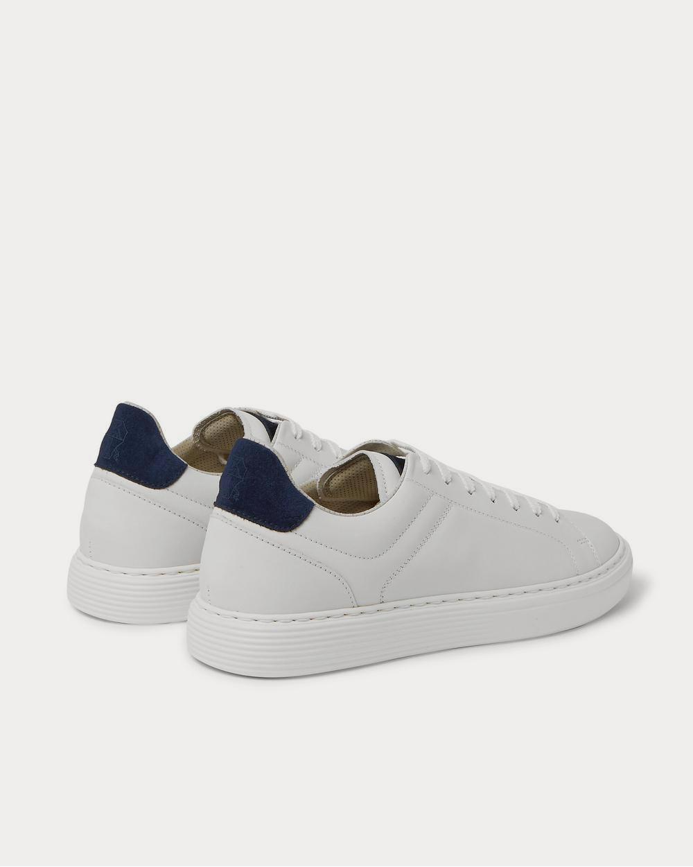 Suede-Trimmed Leather White low top sneakers